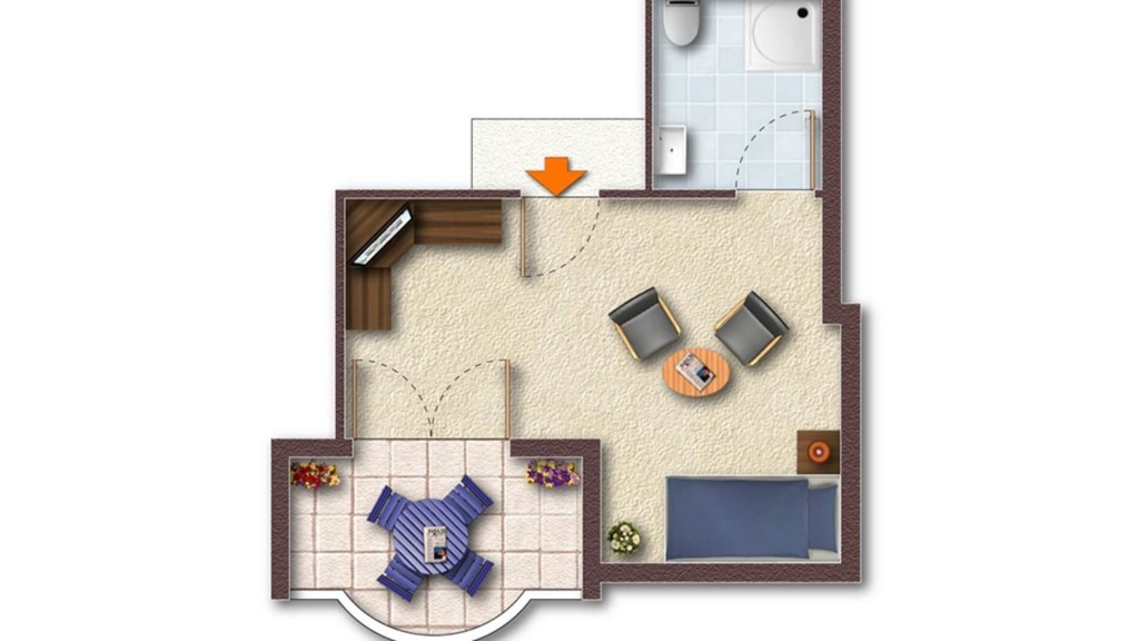 Zimmerplan Einzelzimmer
