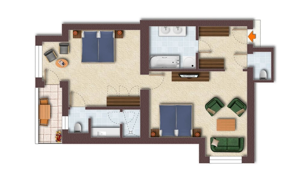 Zimmerplan Familienappartement